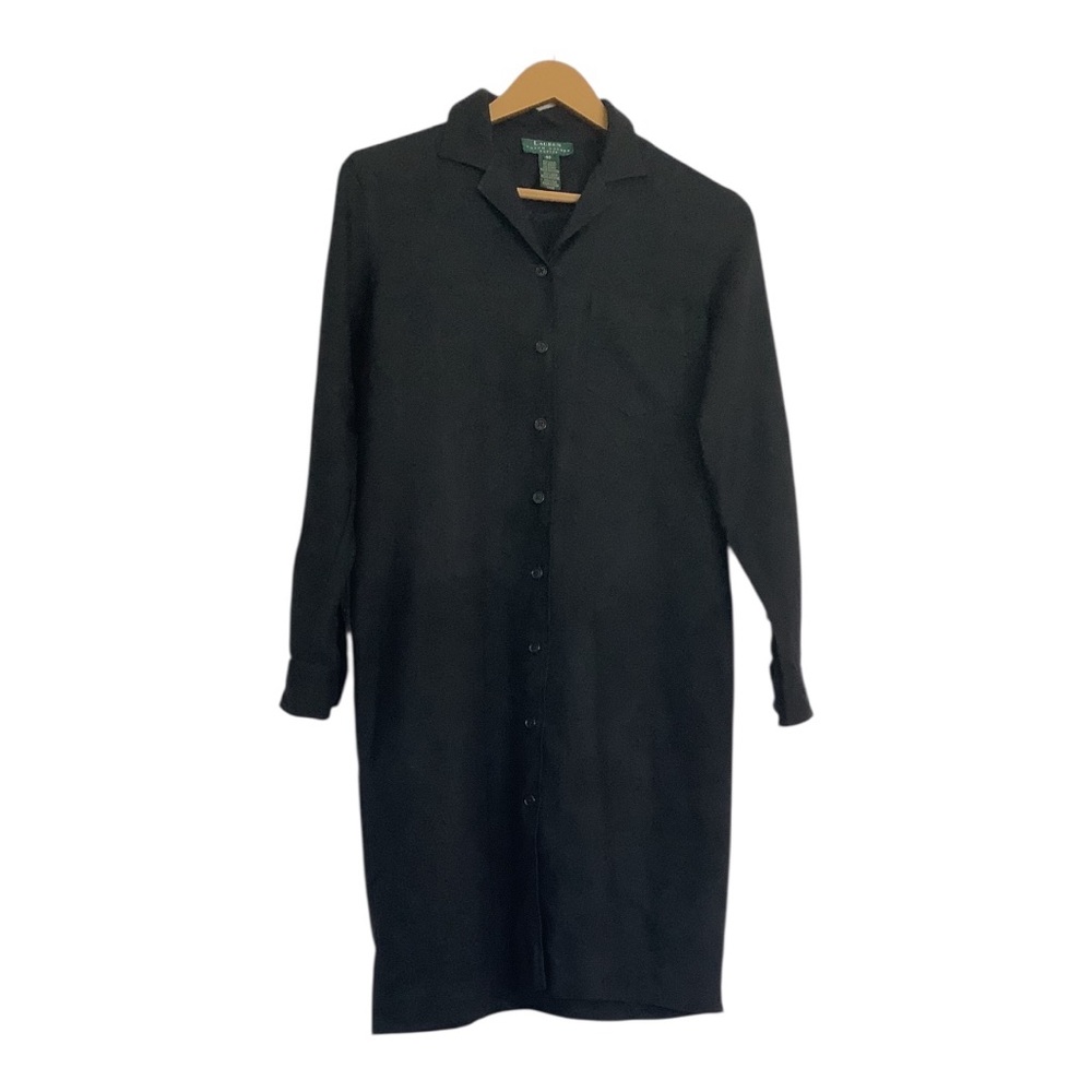 Lauren Ralph Lauren 100% Silk Black Shirt Dress Petite 4P Button Front Midi
B028 - Picture 4 of 9